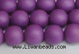 CSB1418 15.5 inches 10mm matte round shell pearl beads wholesale