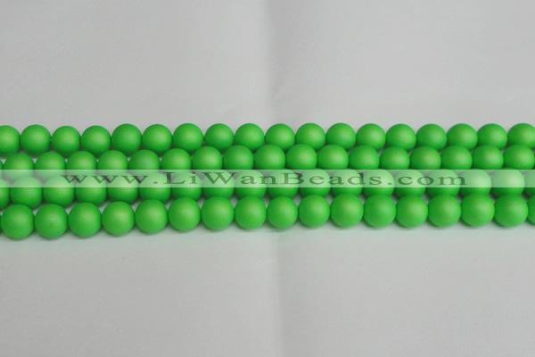 CSB1433 15.5 inches 10mm matte round shell pearl beads wholesale