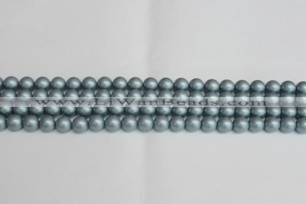 CSB1436 15.5 inches 6mm matte round shell pearl beads wholesale