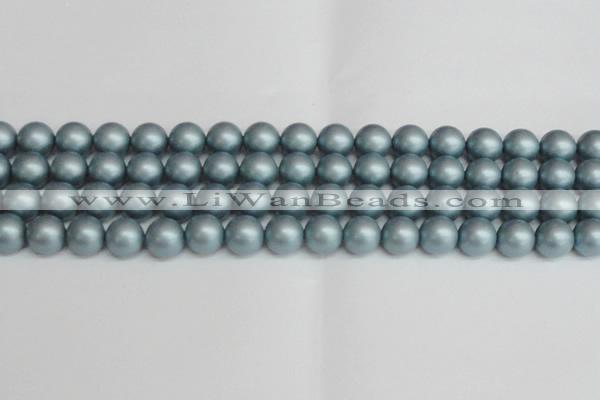 CSB1438 15.5 inches 10mm matte round shell pearl beads wholesale