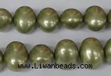 CSB144 15.5 inches 12*15mm – 13*16mm oval shell pearl beads