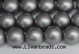 CSB1443 15.5 inches 10mm matte round shell pearl beads wholesale