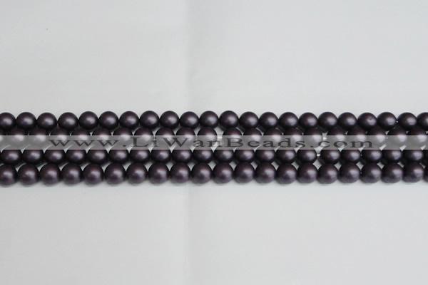 CSB1446 15.5 inches 6mm matte round shell pearl beads wholesale