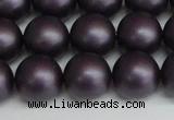 CSB1449 15.5 inches 12mm matte round shell pearl beads wholesale