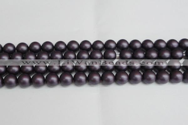 CSB1449 15.5 inches 12mm matte round shell pearl beads wholesale