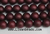 CSB1450 15.5 inches 4mm matte round shell pearl beads wholesale