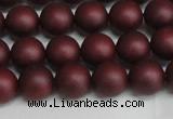 CSB1452 15.5 inches 8mm matte round shell pearl beads wholesale