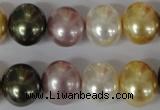 CSB156 15.5 inches 12*15mm – 13*16mm oval mixed color shell pearl beads