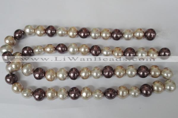 CSB157 15.5 inches 12*15mm – 13*16mm oval mixed color shell pearl beads