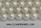 CSB1601 15.5 inches 6mm round matte shell pearl beads wholesale