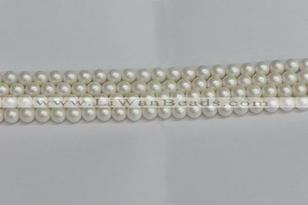 CSB1601 15.5 inches 6mm round matte shell pearl beads wholesale