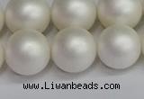 CSB1605 15.5 inches 14mm round matte shell pearl beads wholesale