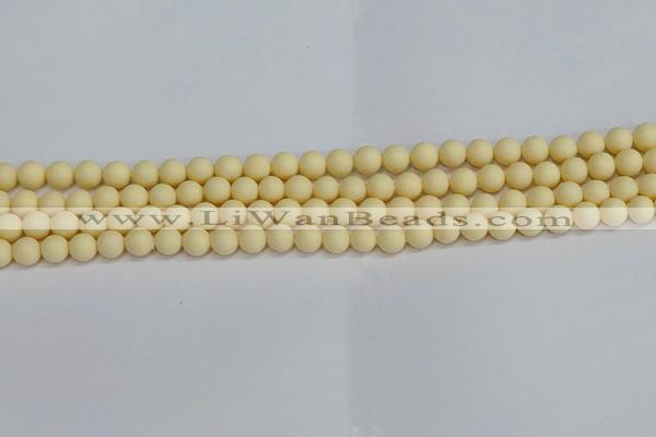 CSB1610 15.5 inches 4mm round matte shell pearl beads wholesale