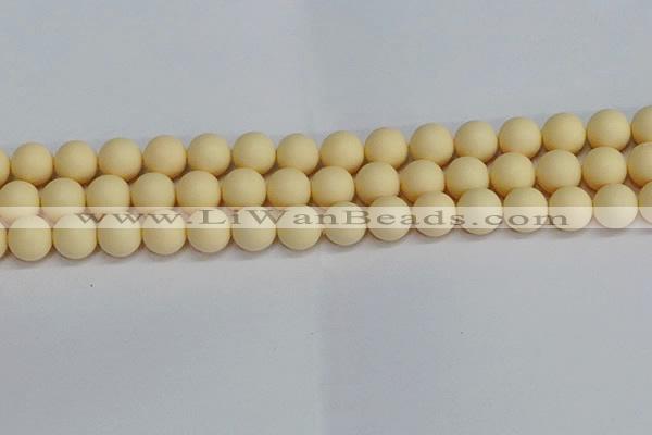 CSB1614 15.5 inches 12mm round matte shell pearl beads wholesale