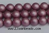 CSB1640 15.5 inches 4mm round matte shell pearl beads wholesale