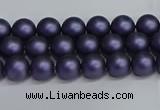 CSB1650 15.5 inches 4mm round matte shell pearl beads wholesale