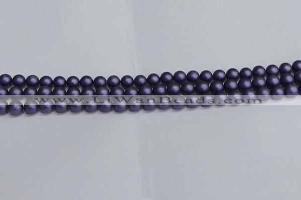 CSB1660 15.5 inches 4mm round matte shell pearl beads wholesale