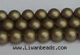 CSB1670 15.5 inches 4mm round matte shell pearl beads wholesale