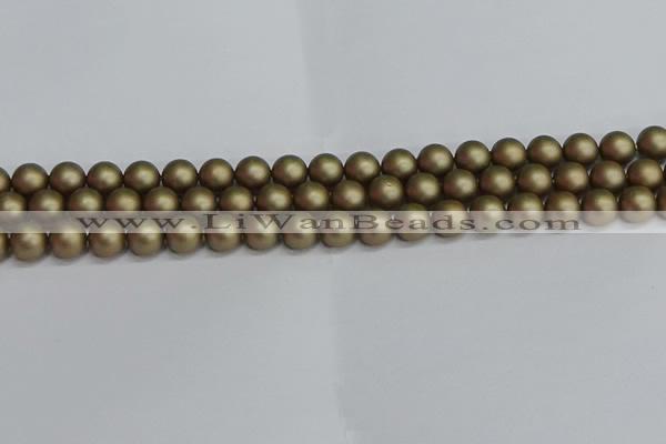 CSB1672 15.5 inches 8mm round matte shell pearl beads wholesale