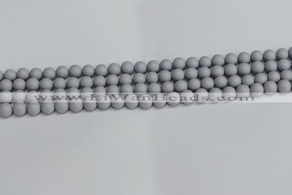 CSB1691 15.5 inches 6mm round matte shell pearl beads wholesale