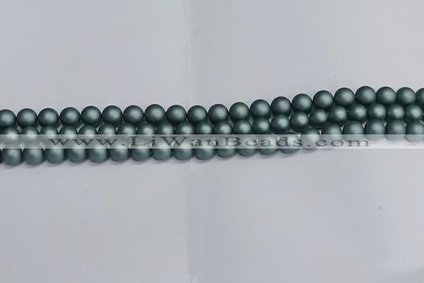 CSB1721 15.5 inches 6mm round matte shell pearl beads wholesale