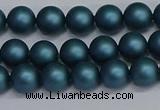 CSB1730 15.5 inches 4mm round matte shell pearl beads wholesale