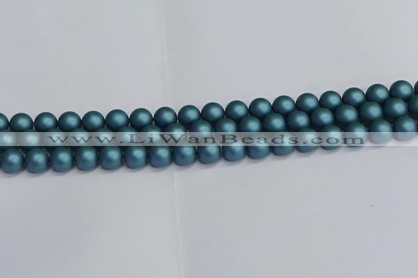 CSB1732 15.5 inches 8mm round matte shell pearl beads wholesale