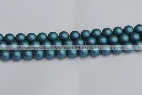 CSB1735 15.5 inches 14mm round matte shell pearl beads wholesale