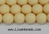 CSB1801 15.5 inches 6mm faceetd round matte shell pearl beads