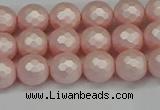 CSB1831 15.5 inches 6mm faceetd round matte shell pearl beads