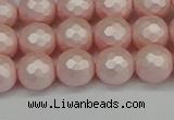 CSB1832 15.5 inches 8mm faceetd round matte shell pearl beads