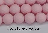 CSB1841 15.5 inches 6mm faceetd round matte shell pearl beads