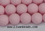 CSB1842 15.5 inches 8mm faceetd round matte shell pearl beads