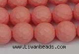 CSB1853 15.5 inches 10mm faceetd round matte shell pearl beads