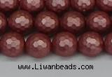 CSB1862 15.5 inches 8mm faceetd round matte shell pearl beads