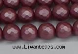 CSB1871 15.5 inches 6mm faceetd round matte shell pearl beads