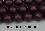 CSB1881 15.5 inches 6mm faceted round matte shell pearl beads