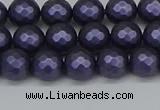 CSB1891 15.5 inches 6mm faceted round matte shell pearl beads