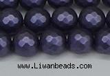 CSB1893 15.5 inches 10mm faceted round matte shell pearl beads