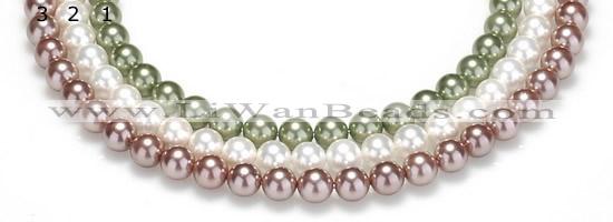 CSB19 16 inches 12mm round shell pearl beads Wholesale