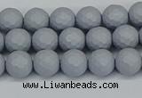 CSB1931 15.5 inches 6mm faceted round matte shell pearl beads