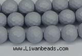 CSB1932 15.5 inches 8mm faceted round matte shell pearl beads