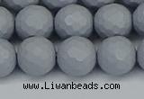 CSB1935 15.5 inches 14mm faceted round matte shell pearl beads