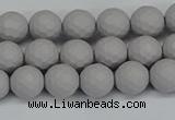 CSB1941 15.5 inches 6mm faceted round matte shell pearl beads