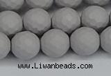 CSB1944 15.5 inches 12mm faceted round matte shell pearl beads