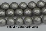 CSB1951 15.5 inches 6mm faceted round matte shell pearl beads