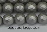 CSB1954 15.5 inches 12mm faceted round matte shell pearl beads