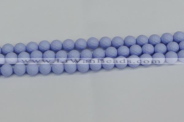 CSB1962 15.5 inches 8mm faceted round matte shell pearl beads