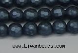 CSB1971 15.5 inches 6mm faceted round matte shell pearl beads