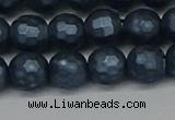 CSB1973 15.5 inches 10mm faceted round matte shell pearl beads